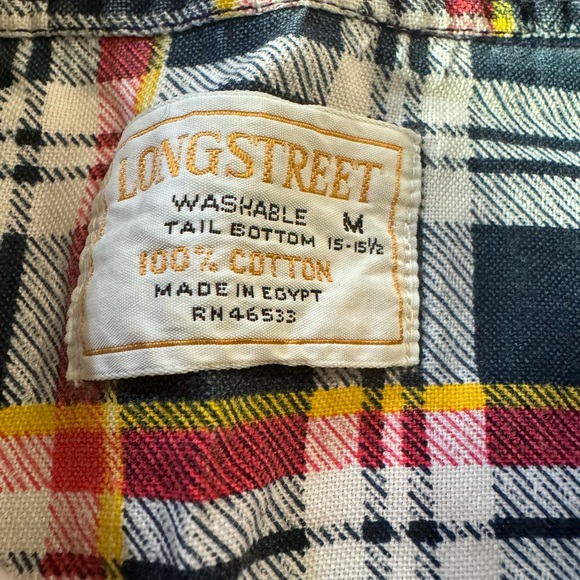Vintage Longstreet Plaid Shirt Medium Long Sleeve 100% Cotton Button Down Shirt - Picture 6 of 8
